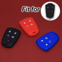 JEAZEA Silicone Key Fob Case Fit For Cadillac CT6 SRX CTS ATS XTS 2015 2016 2017 2018 2019 Remote Holder Shell Cover Protector 2024 - buy cheap