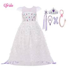 Flower Girls Costume With Headband Accessories Puff Sleeve Kids Birthday Party Long Dress Rapunzel Clothing 2024 - buy cheap
