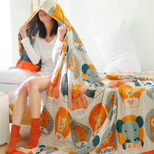 Cobertor fofo de gaze de desenho boêmio, cobertor de toalha de lance macio xadrez para adultos na cama/sofá/avião/colcha de viagem 2024 - compre barato