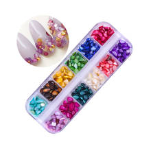 1Box Shiny Sea Shell Nail Art Decorations 12 Size Irregular Slice Flake Natural Strass Gem Stones 3D Charms Jewelry Accessories 2024 - buy cheap