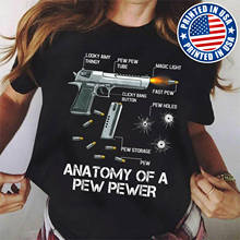 Anatomia de um pew pewer munição arma emenda meme amantes águia camiseta algodão S-3XL 2024 - compre barato