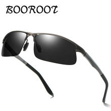 Óculos de sol polarizados para homens, óculos retangular de alumínio e magnésio com armação uv400, óculos de sol booroot 2024 - compre barato