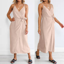 Sexy Spaghetti Straps Summer Dress 2020 Celmia Women Casual Asymmetrical Long Sundress Sleeveless V Neck Backless Beach Vestidos 2024 - buy cheap