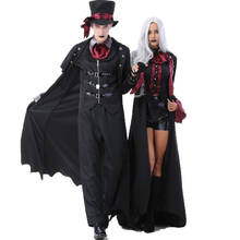 Halloween Vampire Couple Costumes Men's Bloody Handsome Costume Womens Steampunk Vampiress Uniforms Blood Countess Kits 2024 - buy cheap