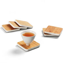 Бамбуковая чашка Coaster изоляционный коврик блюдце по индивидуальному заказу креативная известная белая чашка кунг-фу Чайные Аксессуары чайный магазин 2024 - купить недорого