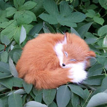 Simulation Foxes Figures Toy Realistic Sleeping Fox Plush Fur Animal Doll Photography Props Home Decor Ornaments Crafts 2024 - buy cheap