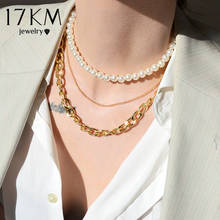 17KM-collar de perlas multicapa Vintage para mujer, gargantilla de cadena gruesa de oro elegante, collar de boda, joyería de tendencia 2021, regalo 2024 - compra barato