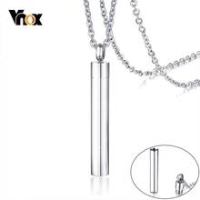 Vnox Minimalist Urn Necklaces for Women Man Tone Can Be Opened Cylinder Keepsake Gifts 2024 - buy cheap