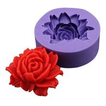 Rosa molde de bolo de silicone 3d flor fondant molde cupcake geléia doces decoração de chocolate ferramenta de cozimento moldes coloridos 2024 - compre barato