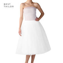 White TuTu Skirt Tea Length Petticoats Black Underskirt Puffy Adult Women Ball Gown Wedding Bridal Bridesmaid Slip Crinoline 2024 - buy cheap