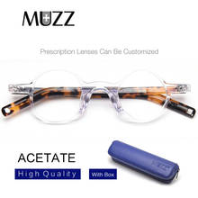 Muzz óculos de acetato quadrado assimétrico, armação japonesa artesanal itália, óculos de qualidade superior com aro cheio de miopia 2024 - compre barato