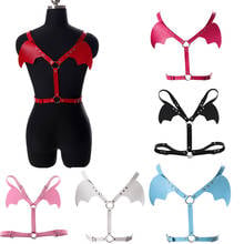 Arnês de couro com asas de anjo para gaiola sutiã, lingerie sexy, punk gótico, bondage ajustável, tops para clube de dança, festival rave 2024 - compre barato