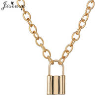 Jisensp Simple Padlock Pendant Necklace Hip Hop Lock Necklace for Women Gold/Silver Color Chunky Necklace Gothic Fashion Jewelry 2024 - buy cheap