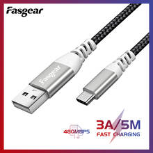 Кабель USB Type-C Fasgear для Samsung S10 S9 3A, быстрая зарядка USB Type-C, зарядный Дата-кабель для Xiaomi, Huawei, LG, USB-C, провод 2024 - купить недорого
