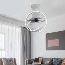 Smart remote control living room fan light modern minimalist LED fan integrated chandelier 2024 - buy cheap