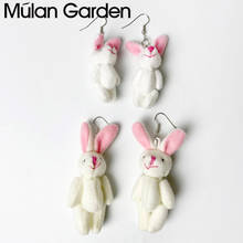 M&G Pink Easter Bunny Earrings for Women Cute White Hairy Rabbit Pendant Drop Earrings Fashion Jewelry Hot Sale Gift Wholesale 2024 - buy cheap