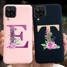 Alphabet Letter Name Flower Silicone Phone Cases For Samsung A12 Case Soft  TPU Back Cover For Coque Samsung Galaxy A12 SM-A125F 2024 - buy cheap