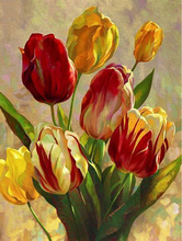 5d diy quadrado completo/redondo pintura diamante flor tulipa bordado strass ponto cruz diamante decoração da sua casa 2024 - compre barato