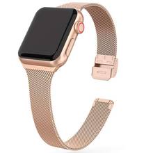 Slimmer milanese loop strap for Apple watch band 38mm 40mm 44mm 42mm for iwatch SE7 6 5 4 3 2 1 metal watchband 41mm 45mm Correa 2024 - buy cheap