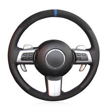 Cubierta de gamuza negra para volante de coche, marcador azul para Mazda MX-5, Miata, 2009-2013, RX-8, 2009-2013, CX-7, 2007-2009 2024 - compra barato