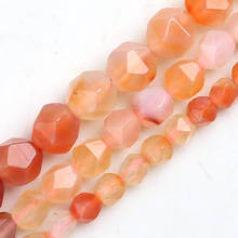 15"6/8/10mm Natural Stone Faceted Orange Red Agates Spacers Loose Beads DIY Bracelet Necklace Charms for Jewelry Making 2024 - buy cheap