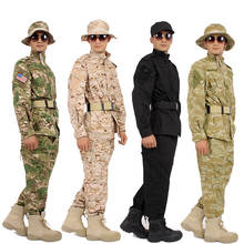 Uniforme tático militar combate camuflado masculino, uniforme militar tático combate combate ao ar livre soldado treinamento airsoft paintball jaquetas 2024 - compre barato