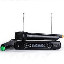 Microfone profissional sem fio, kit de rádio e áudio com misturador lcd, para sistema de karaokê 2024 - compre barato