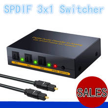SPDIF Switch 3x1 Audio Optical Toslink Switcher Adapter Splitter Converter 3 in 1 out to L/R RCA Audio 3.5mm jack for Amplifiers 2024 - buy cheap