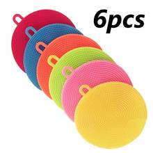 6Pcs Silicone Cleaning Brushes Soft Silicone Scouring Pad Washing Sponge Dish Bowl Pot Cleaner Washing Tool Kitchen Accessories 2024 - buy cheap