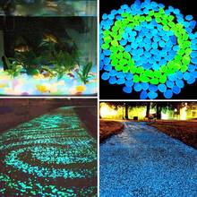 Pedras coloridas que brilham no escuro, pedrinhas luminosas para decoração de jardim, áreas externas, aquários, cores sortidas 2024 - compre barato