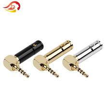 QYFANG 2.5mm Earphone Plug Audio Jack 4 Poles Metal Splice Adapter HiFi Stereo Headset 90 Degree Bend Solder Line Wire Connector 2024 - buy cheap