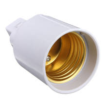 Jiguoor branco abs led g24 para e27 soquete base de halogênio cfl adaptador lâmpada luz conversor suporte da lâmpada adaptador