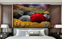 Murales 3d personalizados, líneas abstractas de alta gama, paraguas de lujo, papel tapiz para sala de estar, TV, Fondo de pared, decoración del hogar, papeles de pared 2024 - compra barato