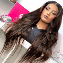 Eversilky Chocolate Highlight 13x6 Lace Front Human Hair Wigs with Natural Hairline 180Density Glueless Full Lace Wigs Remy 2024 - buy cheap