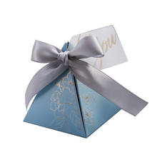 Новая креативная треугольная коробка для конфет в форме пирамиды, свадебные сувениры и подарочные коробки, сумки для конфет для гостей, свадебные украшения, детский душ 2023 - купить недорого