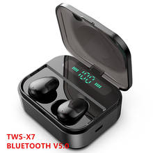 X7 True беспроводные наушники светодиодный беспроводной Bluetooth гарнитура HiFi игровая гарнитура с микрофоном стерео звук музыка Bluetooth наушники gaming headphones phones bluetooth X7 TWS earphone bluetooth 2024 - купить недорого