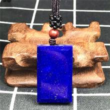 Top Natural Royal Blue Lapis Lazuli Pendant For Woman Men Rectangle Stone 36x22x9mm Beads Healing Necklace Pendant Jewelry AAAAA 2024 - buy cheap