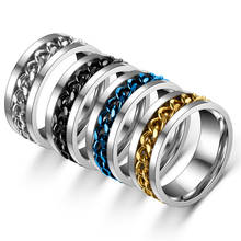 Mixmax anel de joia masculino, anel de aço inoxidável com 36 peças giratório para homens 2024 - compre barato