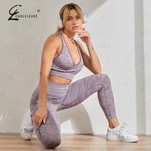 Conjunto deportivo de 2 piezas para mujer, chándal deportivo de interior, ropa de ejercicio, gimnasio, chándal informal de camuflaje 2024 - compra barato