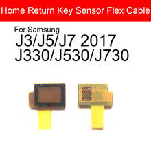 Menu de botão para casa keyborad cabo flexível para samsung galaxy j3 j5 j7 2017 j330 j530 j730 luz chave retorno sensor substituição 2024 - compre barato