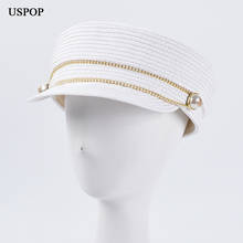 USPOP 2020 Women newsboy caps summer straw military caps fashion diamond flat visor cap British vintage octagonal hat 2024 - buy cheap