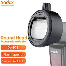 Godox-Adaptador de cabeza redonda para Flash de cámara DSLR, kit de accesorios de S-R1 de instalación de AK-R1 para V860II,V850II,TT685 y TT600 2024 - compra barato