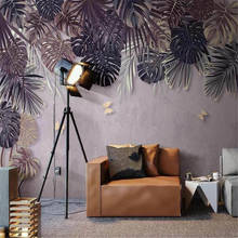 Milofi custom 3D wallpaper mural Nordic hand-painted retro style tropical plant indoor background wall 2024 - buy cheap