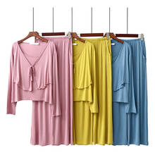 Sleeping Suits Women Pajamas 2020 New Autumn Long Sleeve Home Pijama Mujer Two-Piece Pyjama Loose Solid Color Sleepwear 2024 - buy cheap