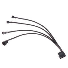 Black Sleeved 4pin IDE Molex to 4-Port 3Pin/4Pin Power Supply Plug Cooler Cooling Fan Splitter Power Cable Wire for PC Computer 2024 - buy cheap