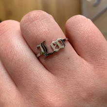 Anéis ajustáveis de constelação com 12 letras para mulheres, aço inoxidável, casal, ouro, signos do zodíaco, anéis de dedo, joia, presente 2024 - compre barato