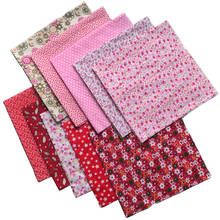 Tela Chintz hecha a mano de algodón rosa, tejido pequeño con estampado floral, 50x50cm, 5 unids/set por juego 2024 - compra barato