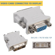 Onsale 1 pc DVI-D 18 + 1Pin Dual Link macho a VGA 15 Pin hembra adaptador de enchufe adecuado para PC portátil Mayitr 2024 - compra barato