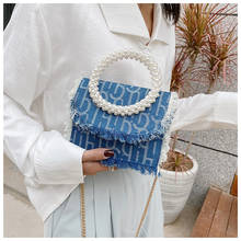 Fashion Denim Pearl Handbags Crossbody Bags For Women 2020 Luxury Handbags Designer Female Small Ladies Hand Sling Tote Bag 2024 - buy cheap