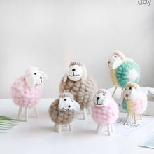 Women Sheep Wool Needle Felt Finished Animal Home Decoration Furnishing Art Cute Sheep Kids Children Doll Toy Gift Boys Girls 2024 - buy cheap